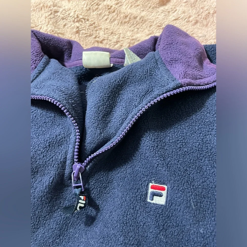 Vintage FILA Fleece Quarter Zip Oversized Grandpa Jacket